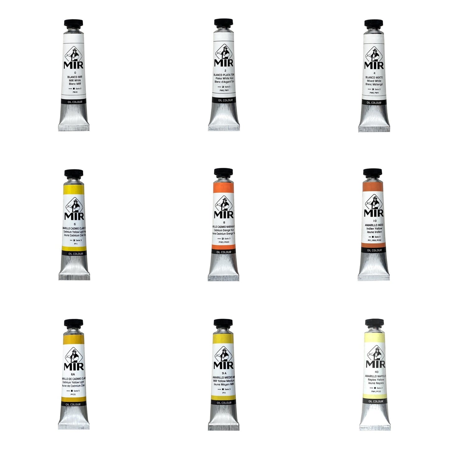Óleo Extrafino MIR — Blancos y Amarillos · Tubos 20/60/200 ml