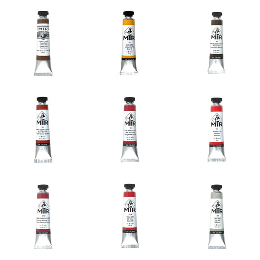 Óleo Extrafino MIR — Tierras, Rojos y Neutros · Tubos 20/60/200 ml