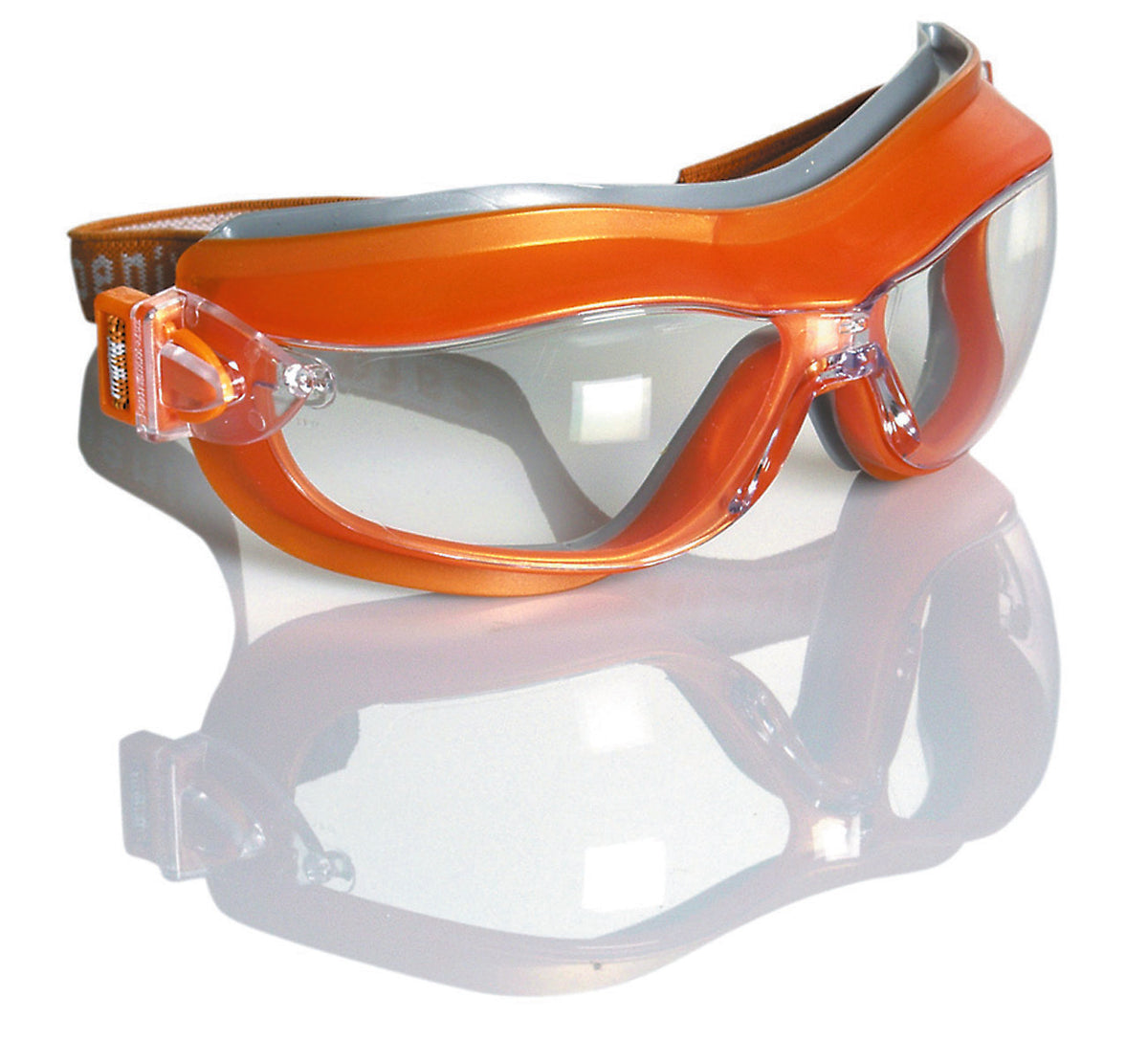 Gafa de montura integral Safetop Phoenix 10490, ocular claro y montura naranja
