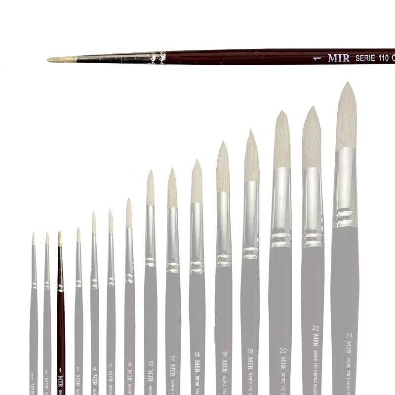 Pincel Redondo Cerda Blanca MIR Ref. 110 - Óleo (Nº 00-24)