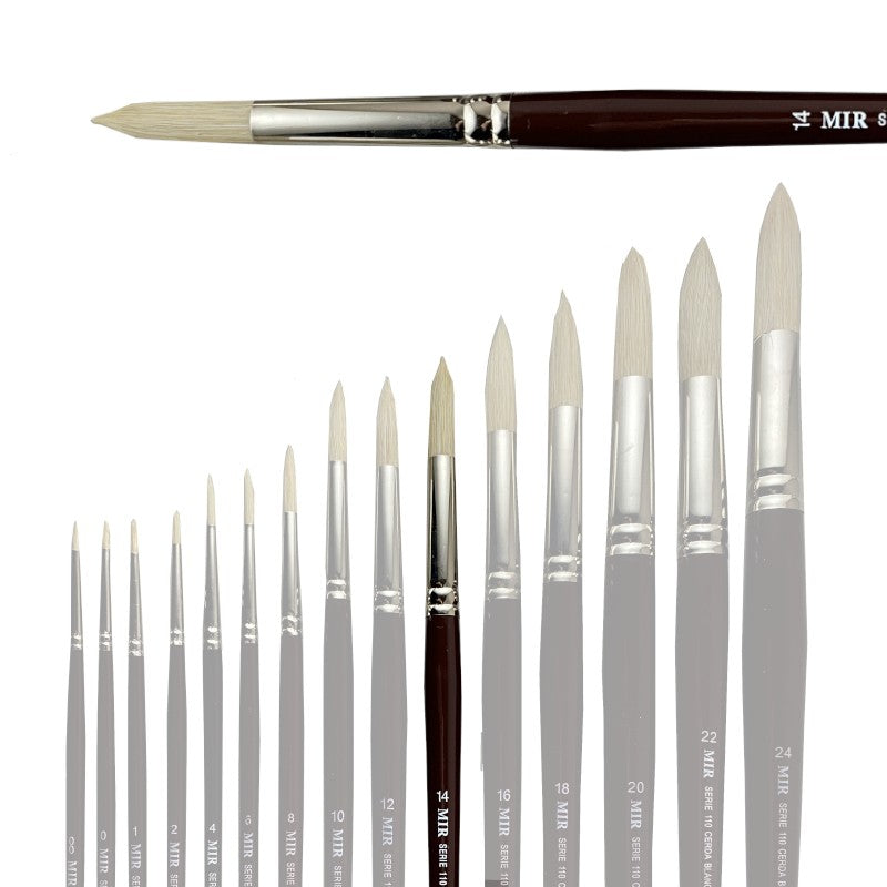 Pincel Redondo Cerda Blanca MIR Ref. 110 - Óleo (Nº 00-24)