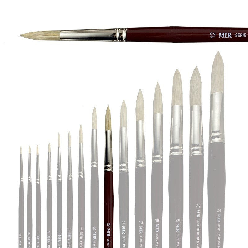 Pincel Redondo Cerda Blanca MIR Ref. 110 - Óleo (Nº 00-24)