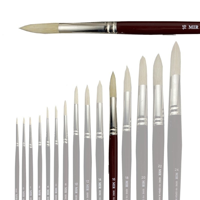 Pincel Redondo Cerda Blanca MIR Ref. 110 - Óleo (Nº 00-24)