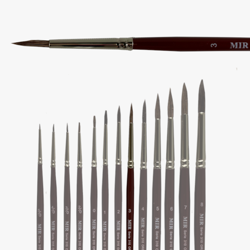 Pincel Redondo Oreja de Buey MIR Ref. 310 - Acuarela (Nº 5/0-8)