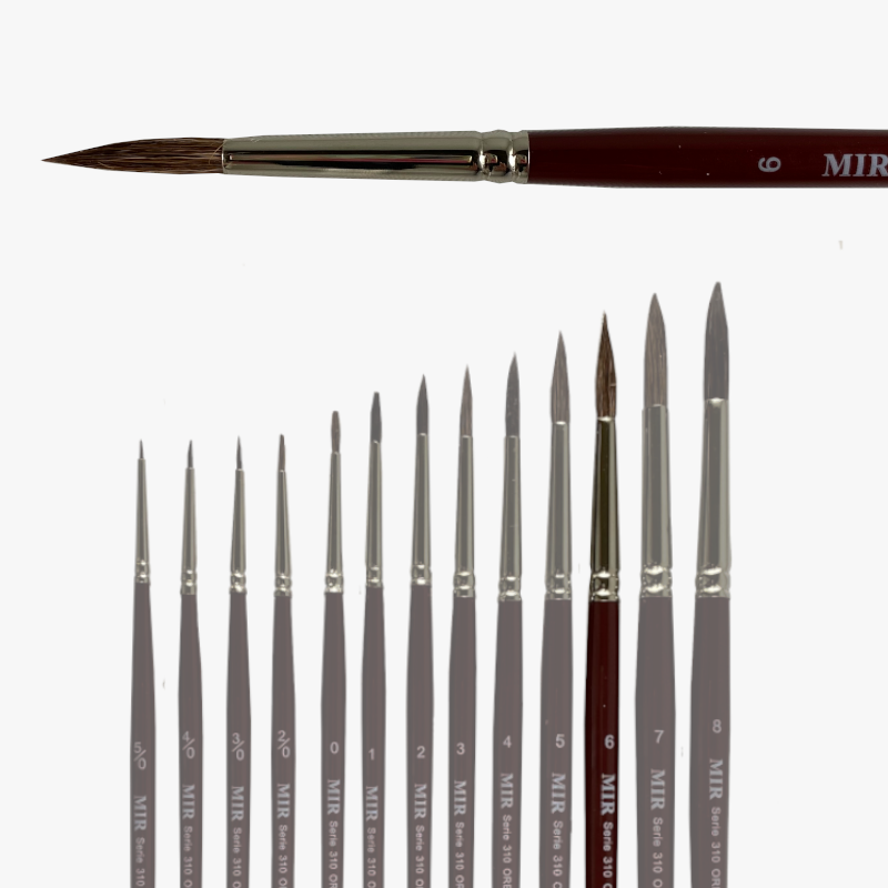 Pincel Redondo Oreja de Buey MIR Ref. 310 - Acuarela (Nº 5/0-8)