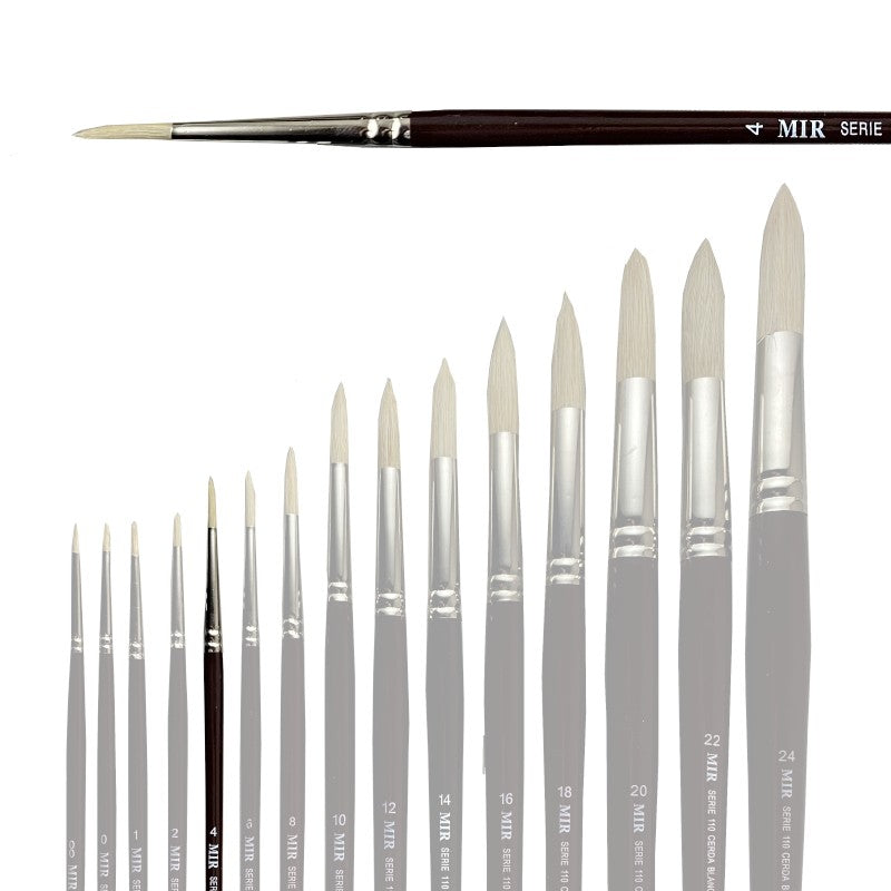 Pincel Redondo Cerda Blanca MIR Ref. 110 - Óleo (Nº 00-24)