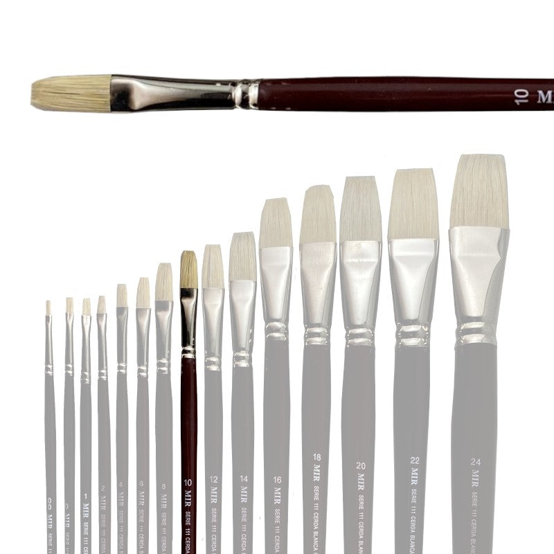 Pincel Plano Cerda Blanca MIR Ref. 111 - Óleo (Nº 00-24)