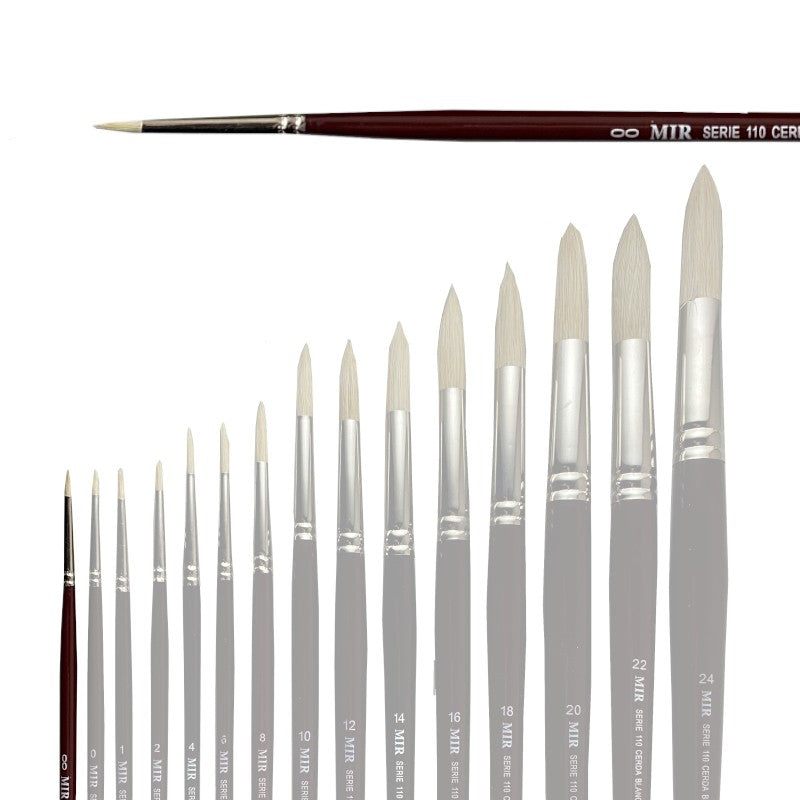 Pincel Redondo Cerda Blanca MIR Ref. 110 - Óleo (Nº 00-24)