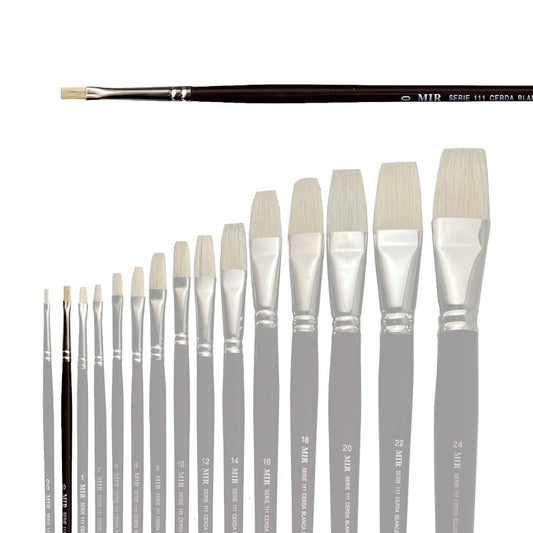 Pincel Plano Cerda Blanca MIR Ref. 111 - Óleo (Nº 00-24)