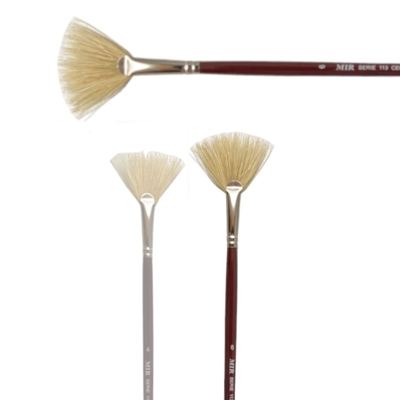 Pincel Abanico Cerda Blanca MIR Ref. 113 - Óleo (Nº 4 y 6)